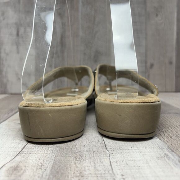 Minnetonka Women's Silverthorne Thong Sandals Flip Flops Leather Gold Size 9 - Picture 11 of 13